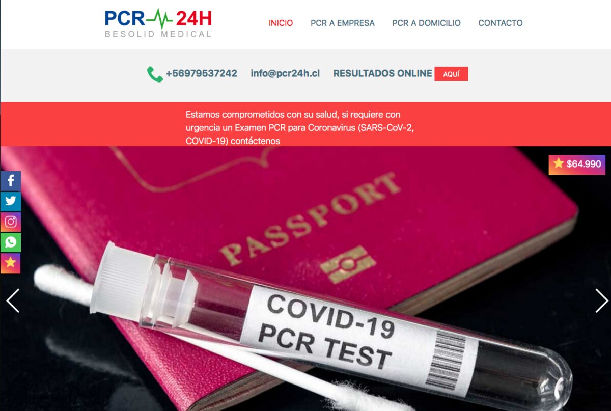 Examen PCR para empresas